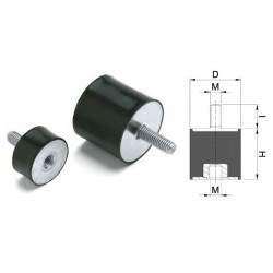 antivibranti-cilindrici-maschio/femmina-ø-d-mm-25-h-mm-20-m--m6-i-mm-18