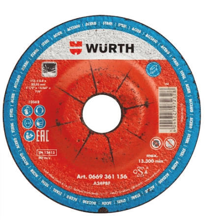 WH0669361256 - Disco abrasivo, Mola da sbavo Wuerth blu CD 125x6
