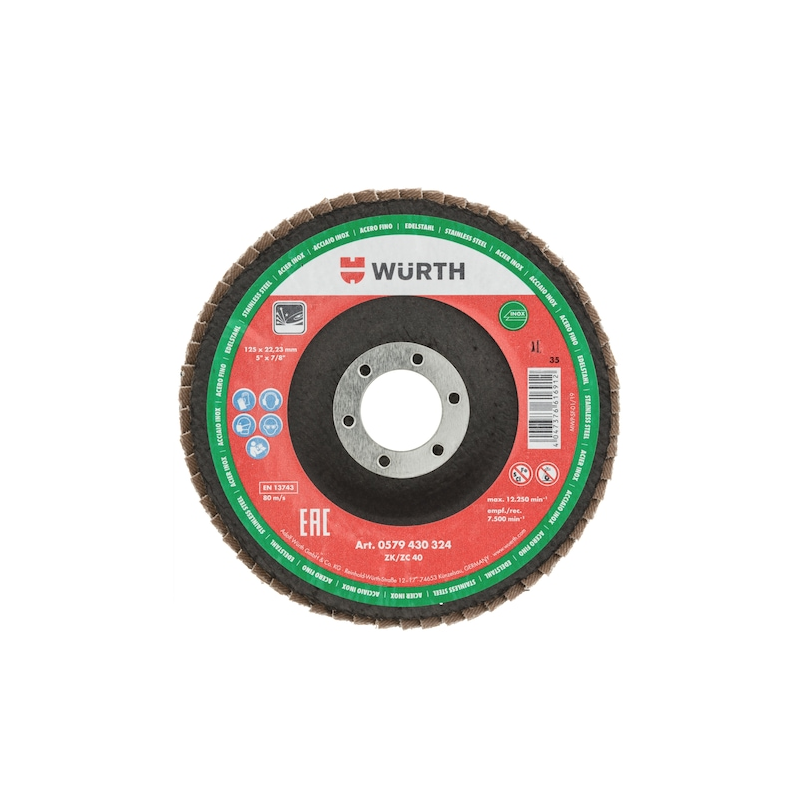 WH0579430529 - Disco abrasivo lamellare, Disco lam. fib. industry 125mm GR.80 zebra