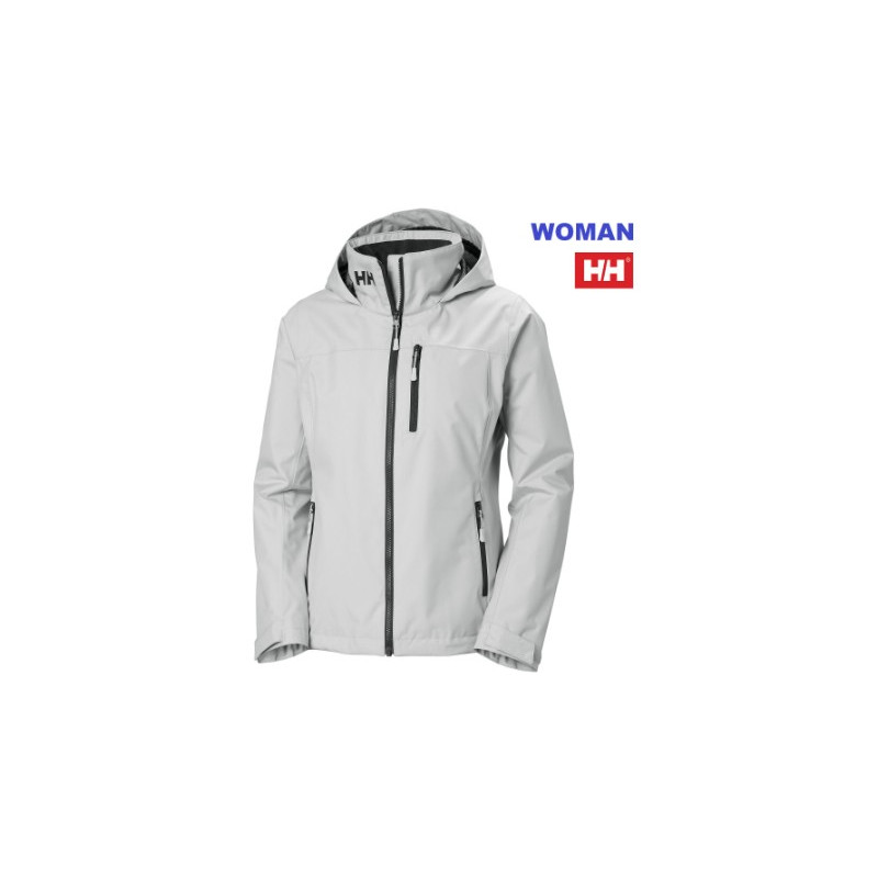 36.0489.03 HH WOMAN CREW HOODED MIDLAYER JKT size M grey